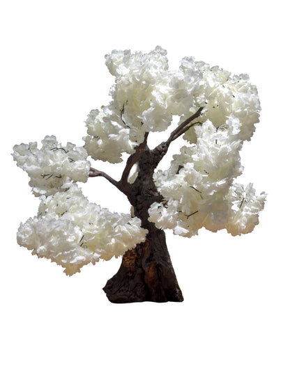 Snowy White Floral Bonsai Sculpture